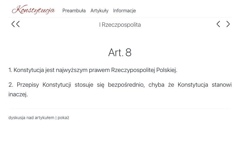 konstytucja.online: wybrany artykuł Konstytucji RP